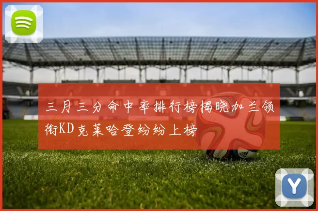 三月三分命中率排行榜揭晓加兰领衔KD克莱哈登纷纷上榜